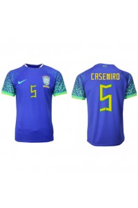 Brasil Casemiro #5 Fotballdrakt Borte Klær VM 2022 Korte ermer